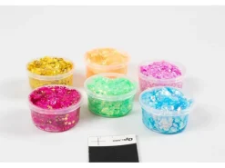 Creativ Company Modelliermasse Glitter Clay 6 x 20 ml, Sortierte Farben