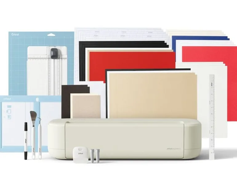Cricut Schneideplotter Cricut Explore 5 + Essential-Bundle, Beige