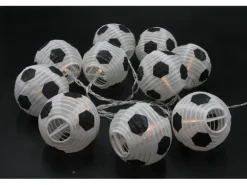 Dameco Lichterkette Fussball, 180, Weiss/Schwarz