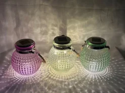 Dameco Windlicht Solar Glas 3er Set