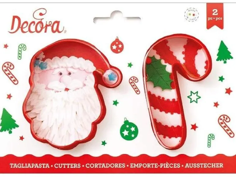 Decora Ausstechförmchen Zuckerstange Kunststoff Rot 2er-Set