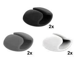 Delock Kabel-Clip 14 mm, 3x2 Stück, weiss, grau, schwarz