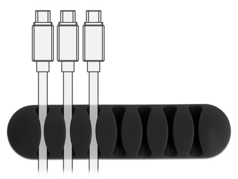 Delock Kabelhalter 82mm, für 7 Kabel, selbstklebend 6 Stück