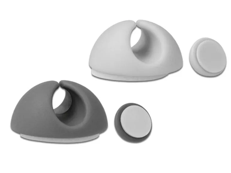 Delock Kabelhalter 6.5 mm 2x3 Stück, grau&weiss