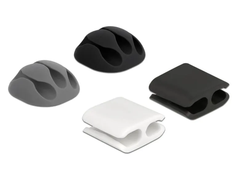 Delock Kabelhalter und Kabelclip Set 4 Stück