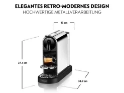 De'Longhi Kaffeemaschine Nespresso CitiZ Platinum EN220.M Silber