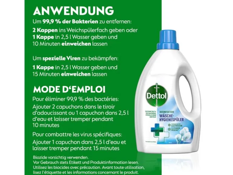 Dettol Flüssigwaschmittel Desinfektion Wäsche-Hygienespüler 1.5 l