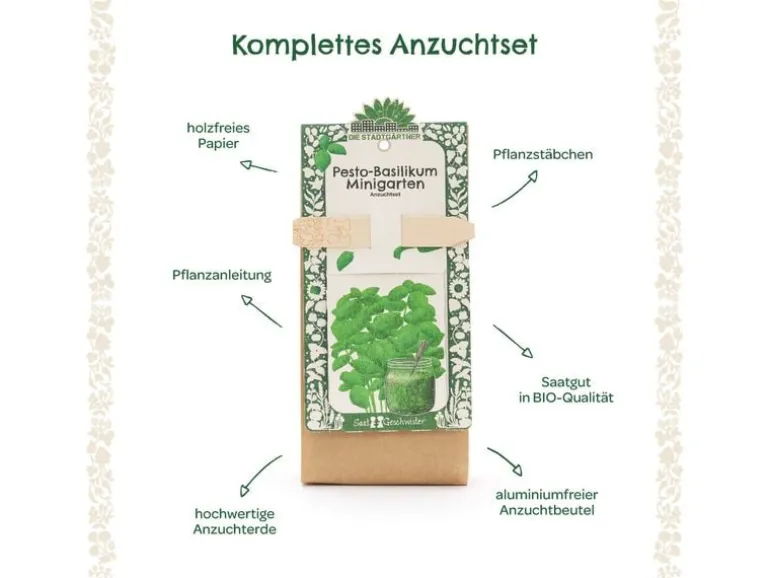 Die Stadtgärtner Anzuchtset Pesto-Basilikum