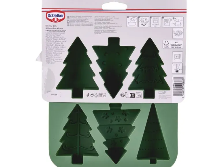 Dr.Oetker Backform Weihnachtsbäume Grün