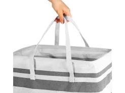 EASYmaxx Aufbewahrungskorb faltbar 2er-Set 75 l - Grau/Weiss