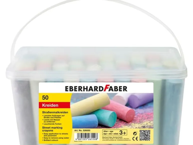 Eberhard Faber Strassenmalkreide im Eimer, 50 Stück