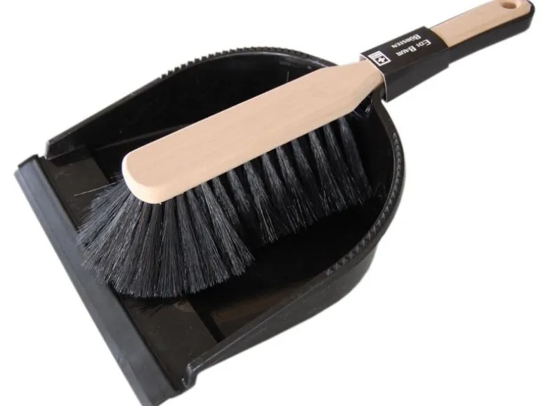 Edi Baur Kehrgarnitur Holz Schwarz/Hellbraun