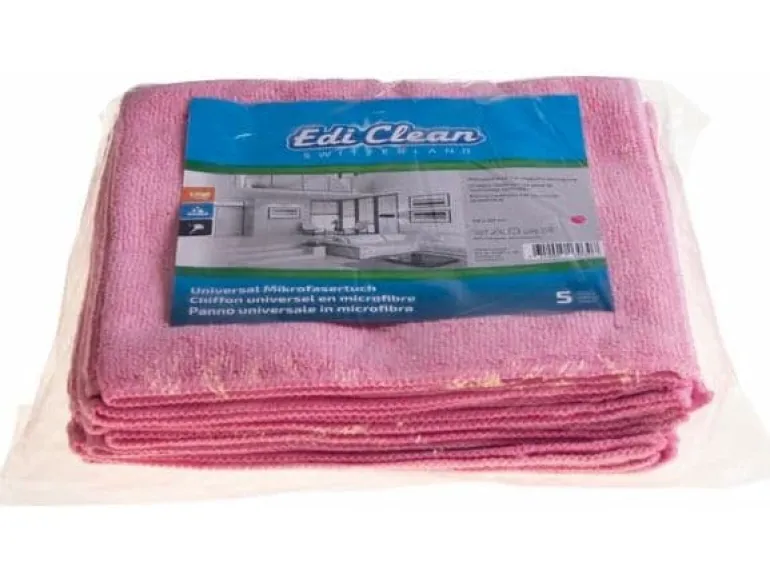 Edi Baur Mikrofaser-Reinigungstuch Universal 5 Stück, Rosa