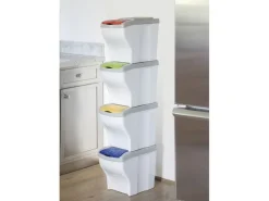 Edi Baur Mülltrennsystem Poker 4 x 20 l 80 l, Mehrfarbig