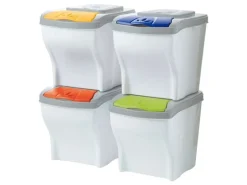 Edi Baur Mülltrennsystem Poker 4 x 20 l 80 l, Mehrfarbig