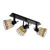 EGLO Leuchten Deckenleuchte ANWICK 1 3x E27 Schwarz/Natur