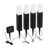 EGLO Leuchten Gartenlicht Solar Spiess Rattan, 4er Set