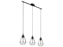 EGLO Leuchten Pendelleuchte TARBES 3x E27 Schwarz