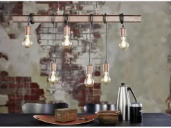 EGLO Leuchten Pendelleuchte TOWNSHEND 4 6x E27 Antik-Braun