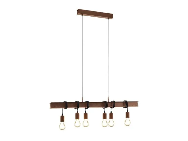 EGLO Leuchten Pendelleuchte TOWNSHEND 4 6x E27 Antik-Braun