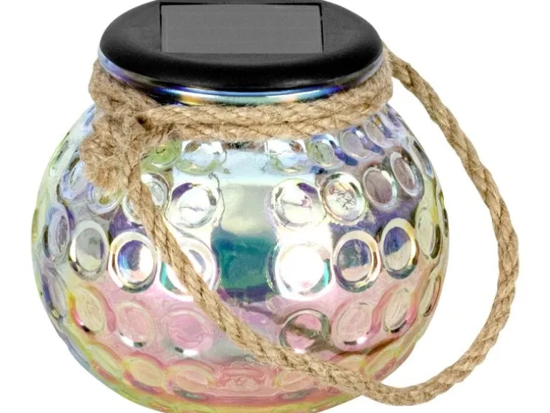 EGLO Leuchten Solar Windlicht Glas irisierend