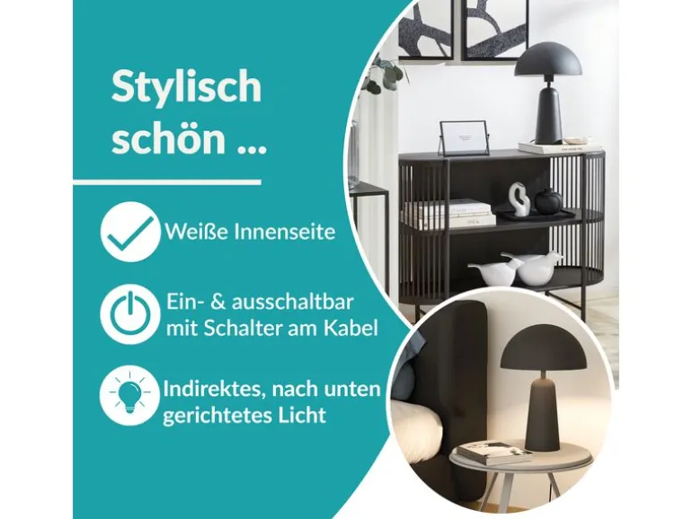 EGLO Leuchten Tischleuchte ARANZOLA schwarz exkl. E27 1x40W