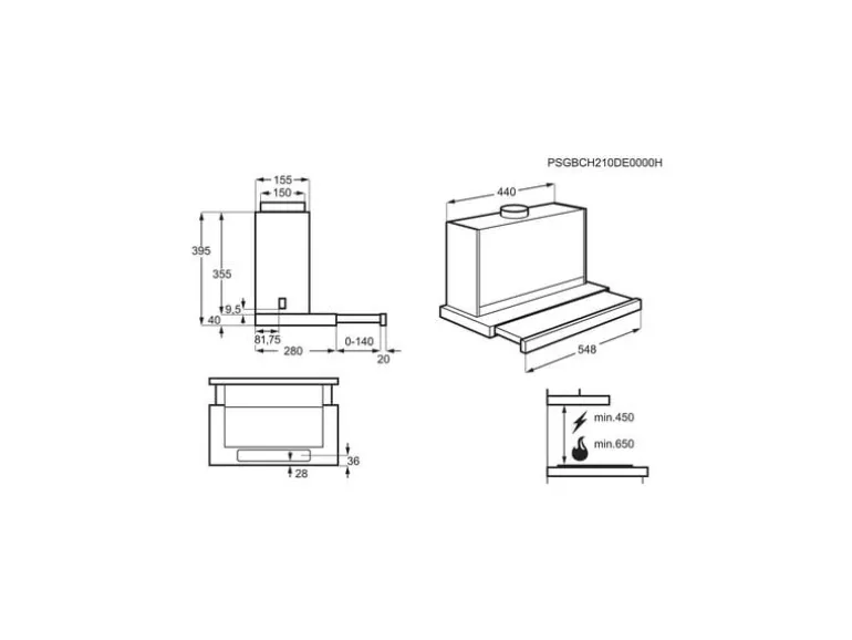 Electrolux Flachschirmhaube DAL5536CN 3 + intensiv Stufen