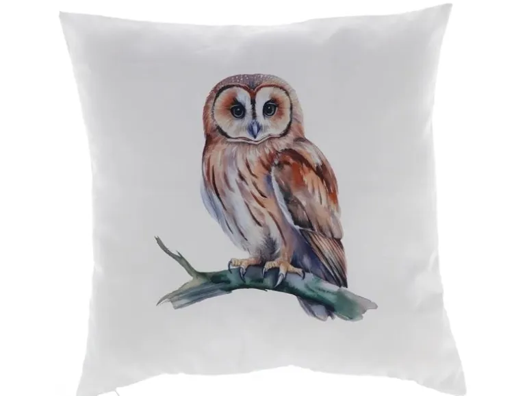 Esschert Design Outdoor Kissen Aquar. Eule 50 x 50 cm, Mehrfarbig