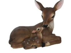 Esschert Design Reh mit Kitz liegend Polyresin Braun 23 cm
