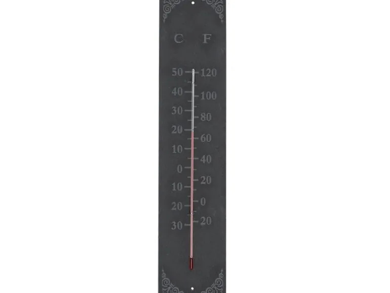 Esschert Design Thermometer Schiefer Grau 10.1 x 1.4 x 45.1 cm