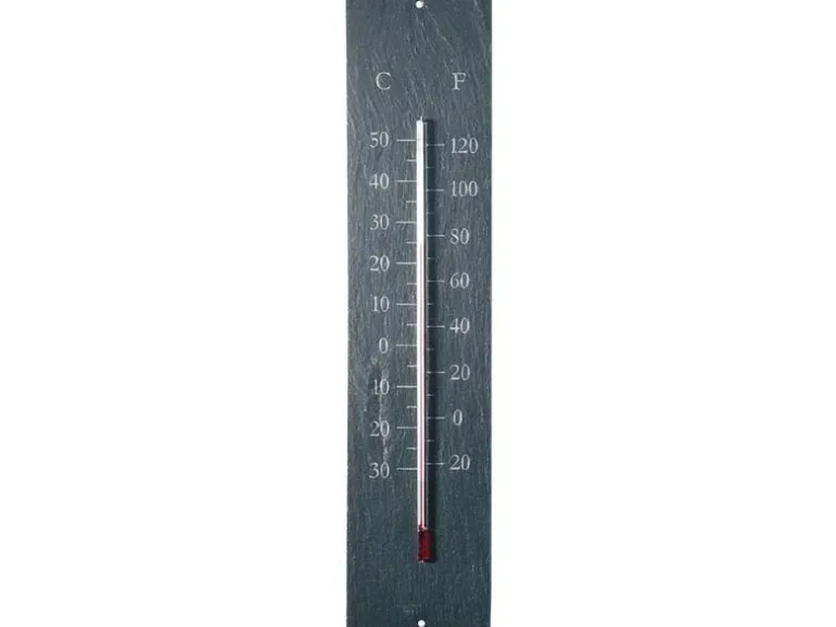 Esschert Design Thermometer Schiefer, 10 x 45 cm, Anthrazit