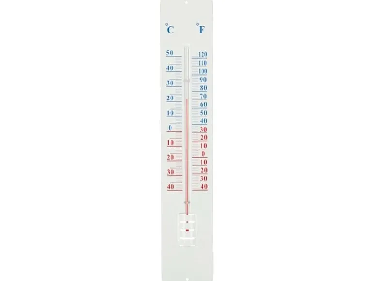 Esschert Design Wandthermometer TH13 Metall Glas weiss 45.2 cm