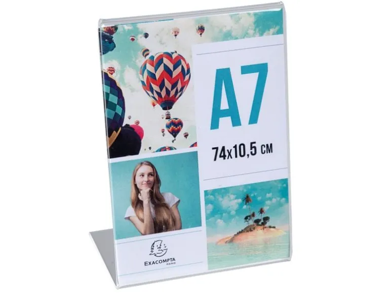 Exacompta Tischaufsteller A7, Hochformat, Exacryl – Kristall, 10 Stück