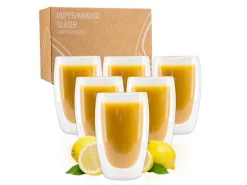 Exitoso Latte Macchiato Gläser 450 ml, 6 Stück, Transparent