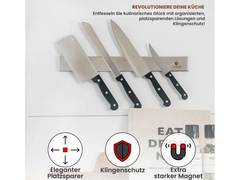 Exitoso Magnetschiene für Messer Silber