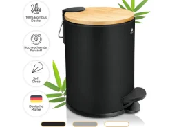 Exitoso Tretmülleimer mit Softclose-Deckel 3 l, Schwarz