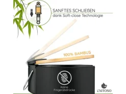 Exitoso Tretmülleimer mit Softclose-Deckel 3 l, Schwarz