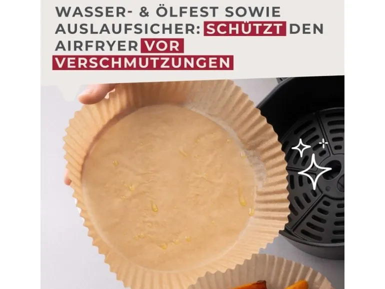 Fackelmann Backpapier Airfryer, 160 x 160 x 45 mm, 40 Stück