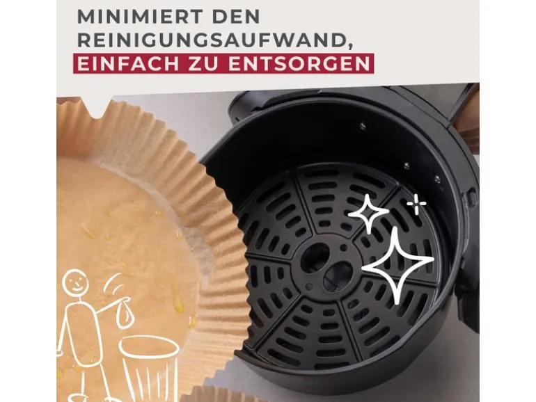 Fackelmann Backpapier Airfryer, 160 x 160 x 45 mm, 40 Stück