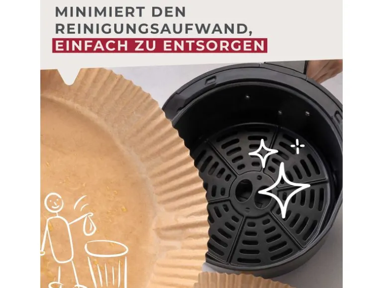 Fackelmann Backpapier Airfryer, Ø 20 cm, 40 Stück