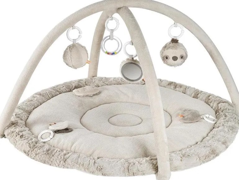 fehn 3-D-Activity-Decke Faultier, Grau/Beige