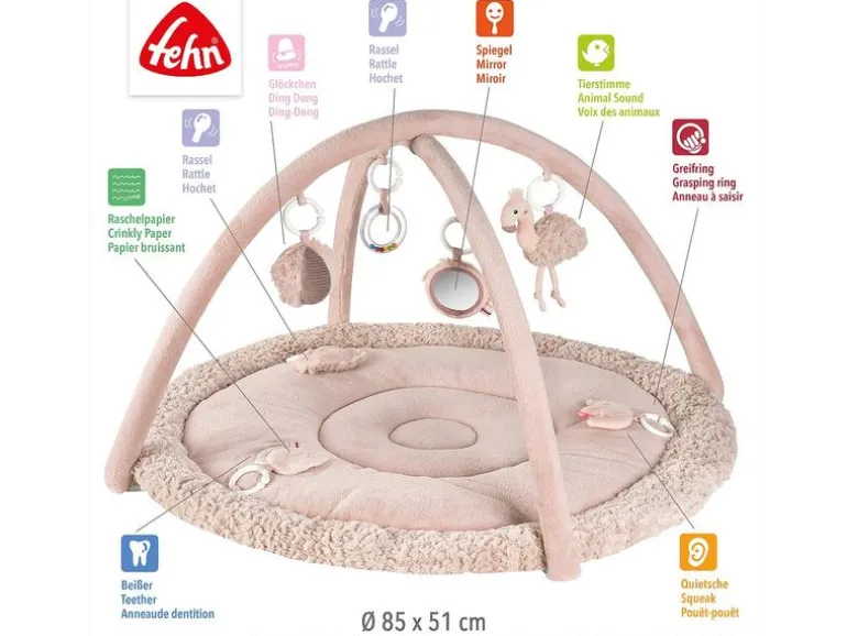 fehn 3-D-Activity-Decke Flamingo, Rose
