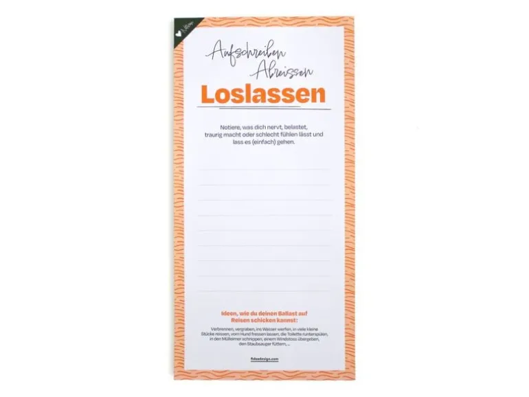 Fidea Design Notizblock Loslassen