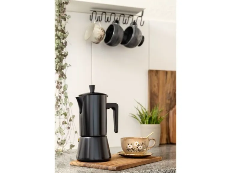 FURBER Espressokocher Chicchi 4 Tassen, Schwarz