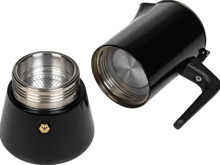 FURBER Espressokocher Chicchi 4 Tassen, Schwarz