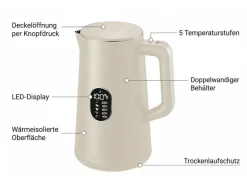 FURBER Wasserkocher Veloce, 1.5 L, Beige