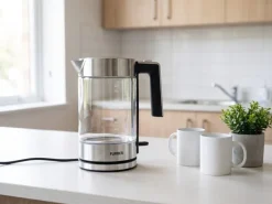 FURBER Wasserkocher Vetro 1.7 l, Silber/Transparent