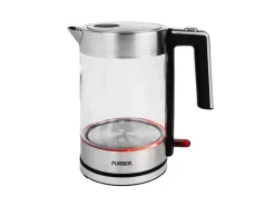 FURBER Wasserkocher Vetro 1.7 l, Silber/Transparent