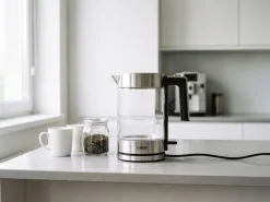 FURBER Wasserkocher Vetro 1.7 l, Silber/Transparent