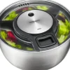 GEFU Salatschleuder Speed Wing 27 cm, Schwarz/Silber matt